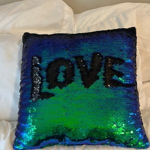 Sequin mermaid pillow